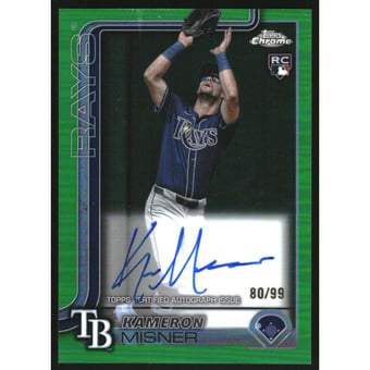 2025 Topps Chrome Rookie Autographs Green Refractors #RAKMI Kameron Misner