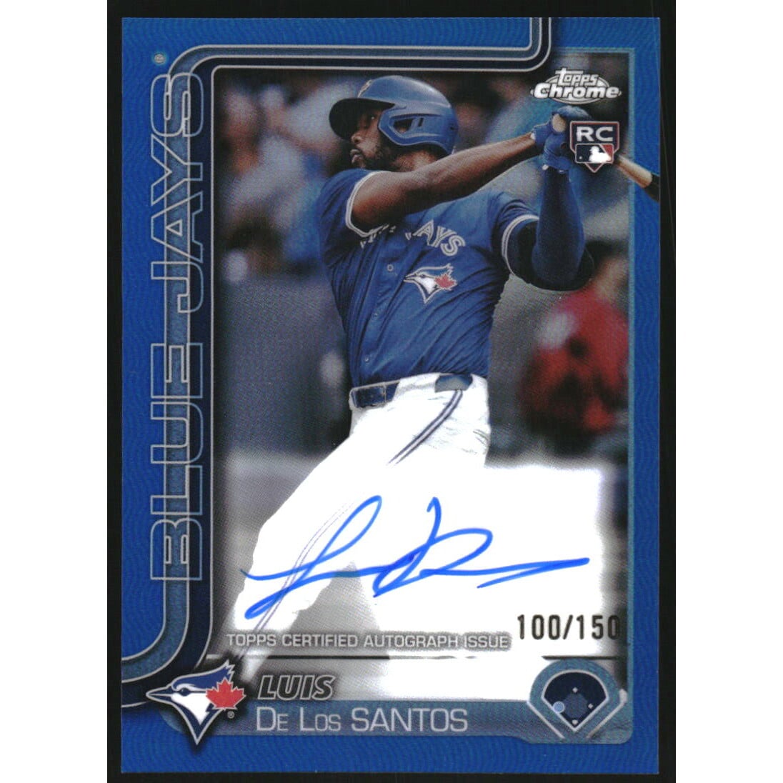 2025 Topps Chrome Rookie Autographs Blue Refractors #RALD Luis De Los Santos. rookie card picture