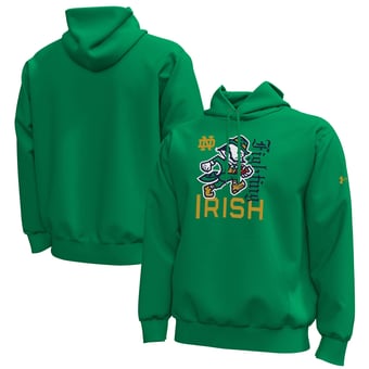 Men's Under Armour #1 Kelly Green Notre Dame Fighting Irish Irish Wear Green Icon Fleece Hoodie