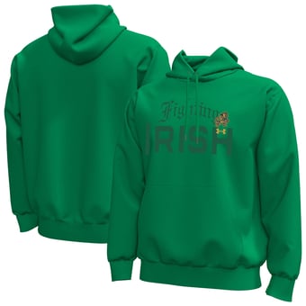 Men's Under Armour #1 Kelly Green Notre Dame Fighting Irish Irish Wear Green Icon Team Fleece Hoodie