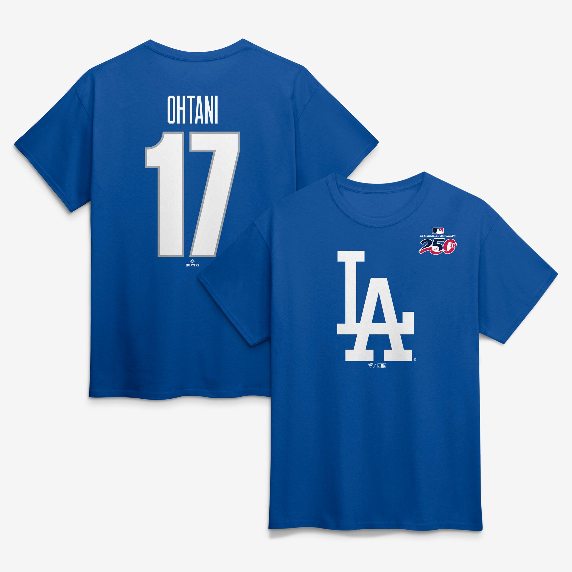 Men's Shohei Ohtani Royal Los Angeles Dodgers Celebrating America's 250th Name & Number T-Shirt