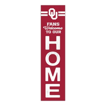 "Oklahoma Sooners 48"" Welcome to Our Home Leaner"