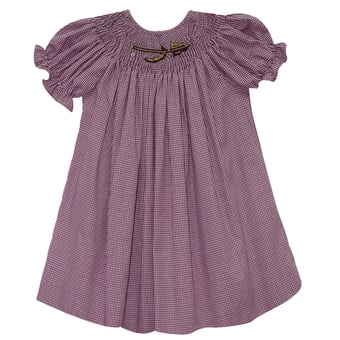 Girls Toddler Vive La Fete Garnet Florida State Seminoles Mini-Check Smocked Bishop Dress