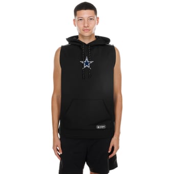 Men's New Era  Black Dallas Cowboys Combine Authentic Sleeveless Hoodie