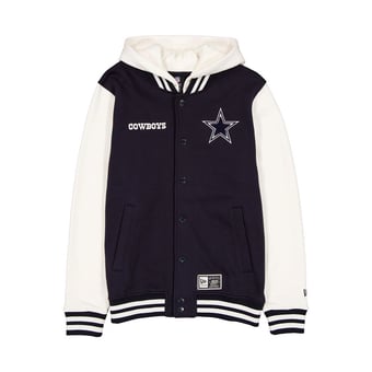 Men's New Era Navy/Cream Dallas Cowboys Full-Snap Fleece Hoodie Jacket