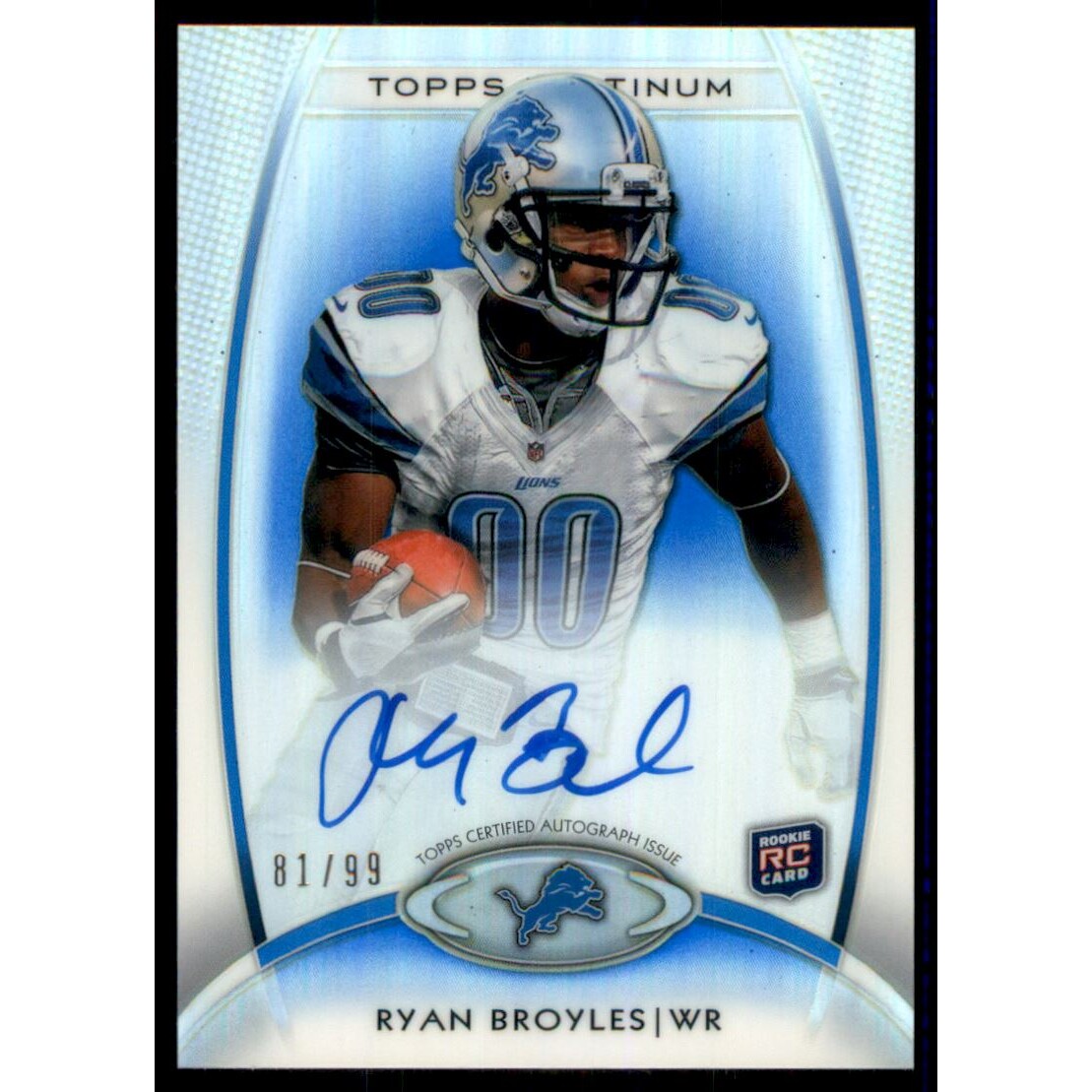 2012 Topps Platinum Rookie Autographs Blue Refractors #146 Ryan Broyles. rookie card picture