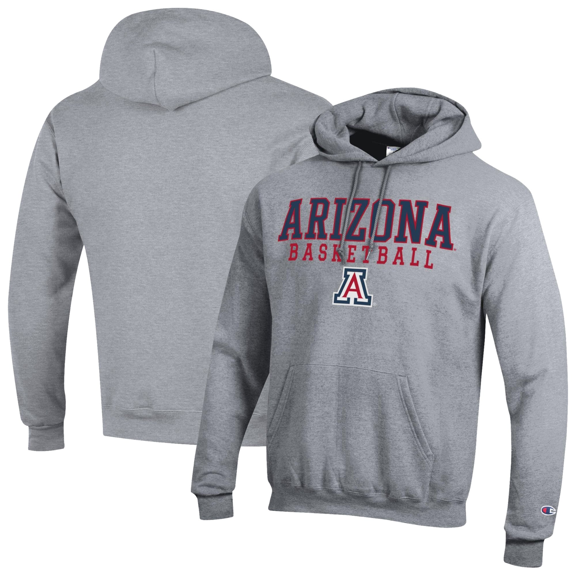 Men's Champion Gray Arizona Wildcats Basketball Eco Powerblend Hoodie