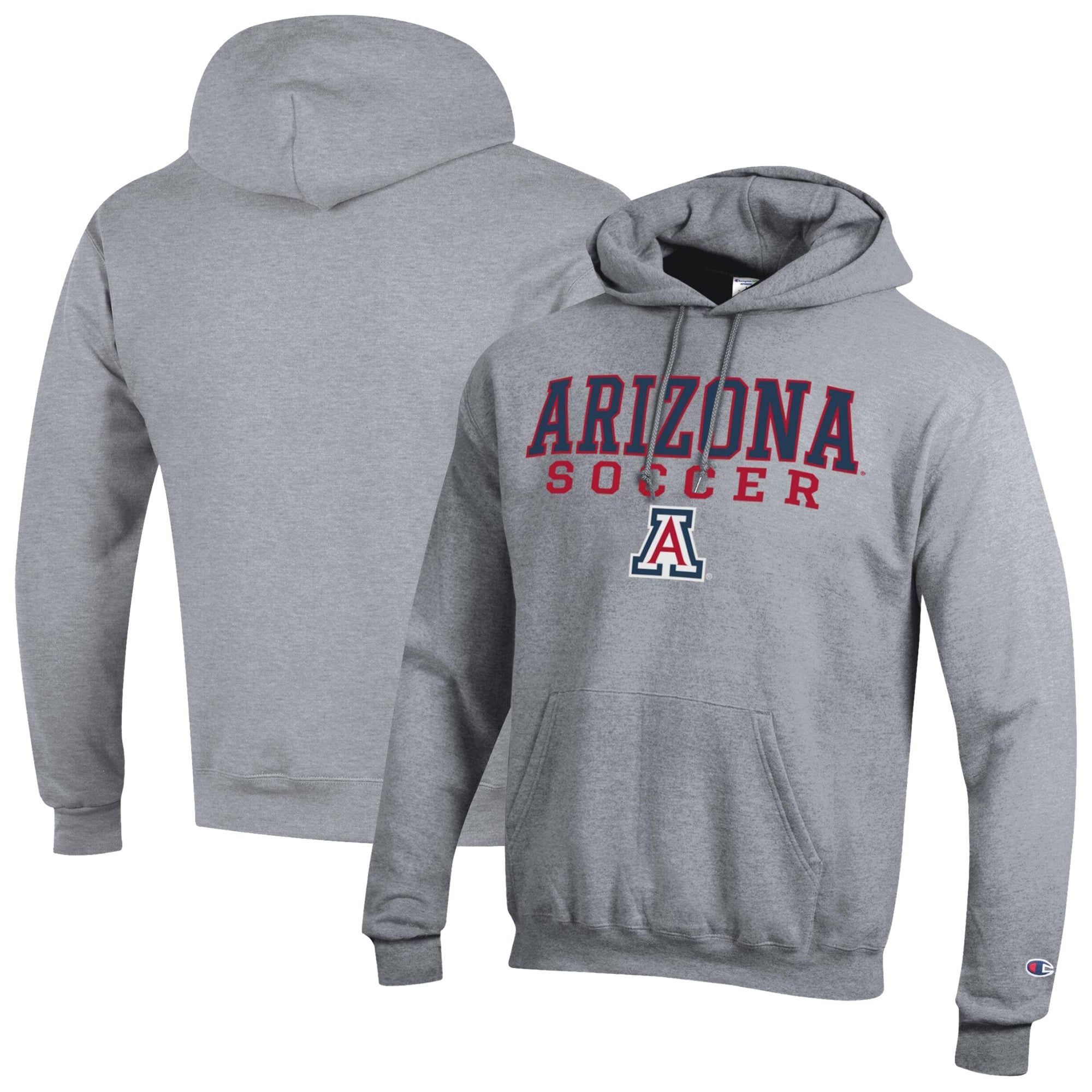 Men's Champion Gray Arizona Wildcats Soccer Eco Powerblend Hoodie