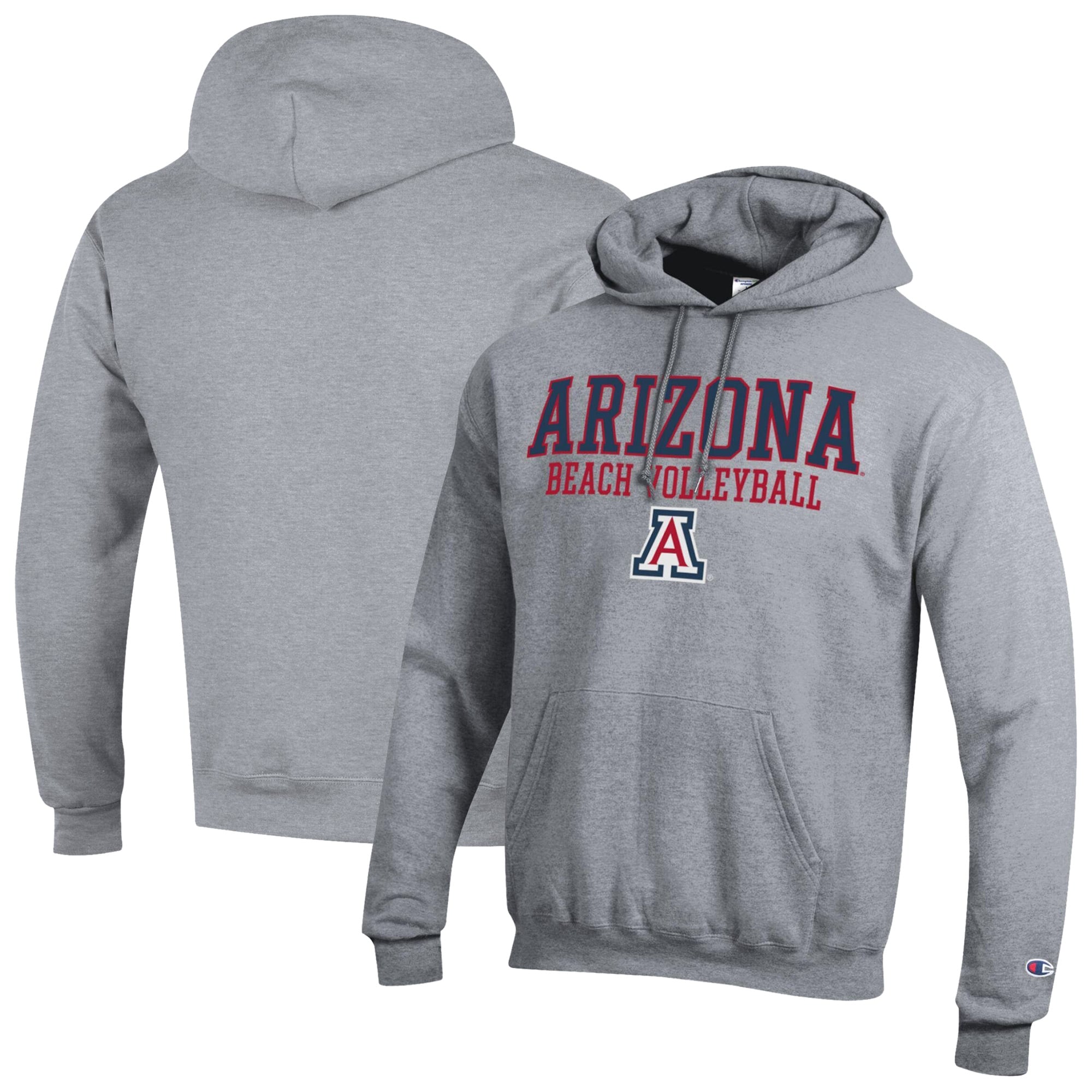 Men's Champion Gray Arizona Wildcats Beach Volleyball Eco Powerblend Hoodie