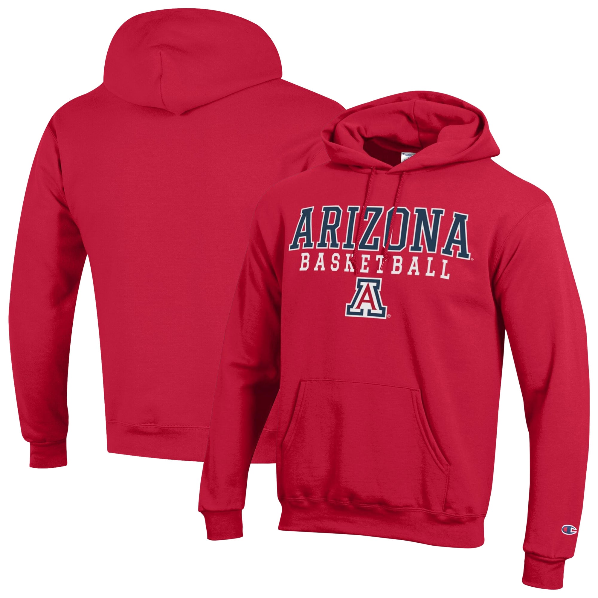 Men's Champion Red Arizona Wildcats Basketball Eco Powerblend Hoodie