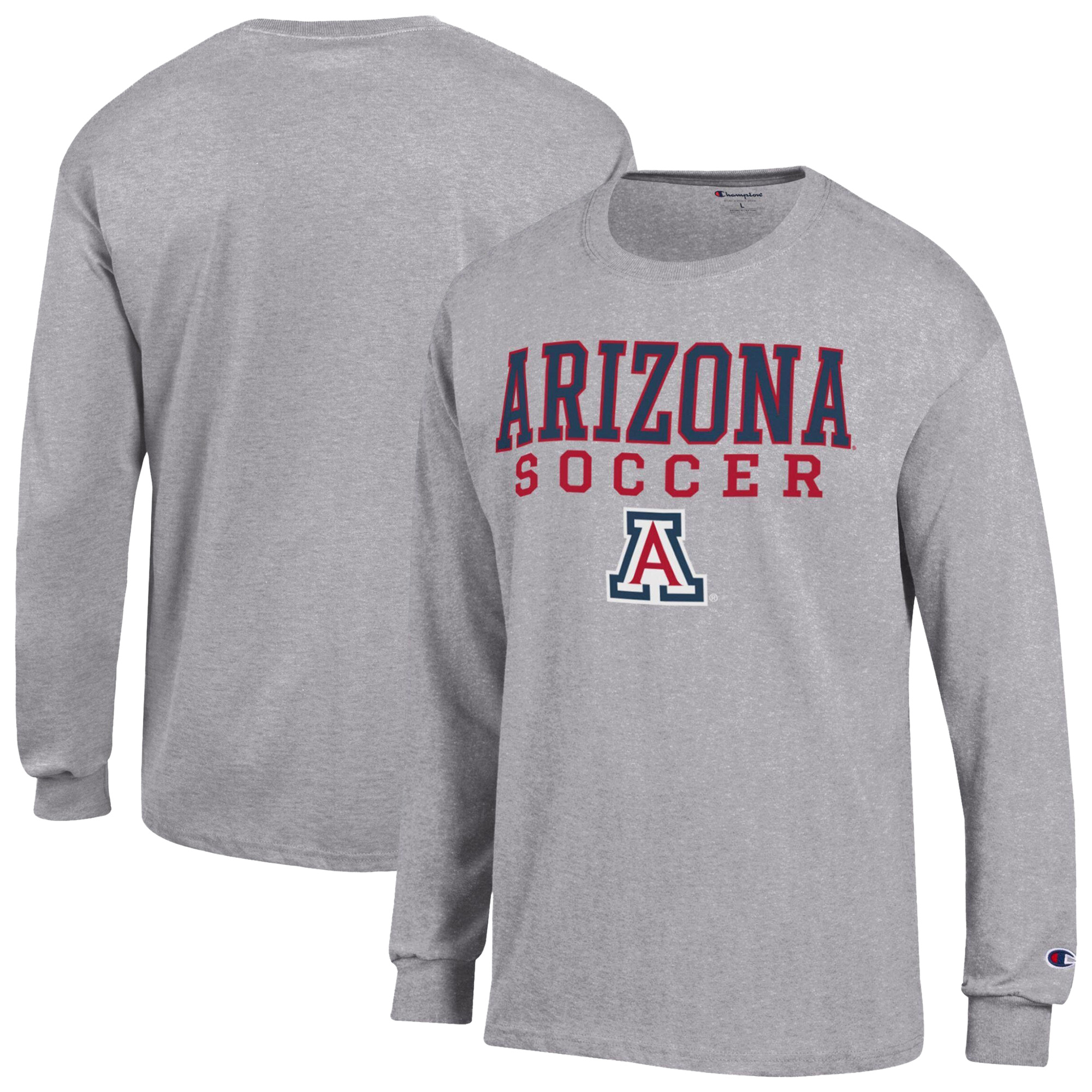 Men's Champion Gray Arizona Wildcats Soccer Long Sleeve Jersey T-Shirt