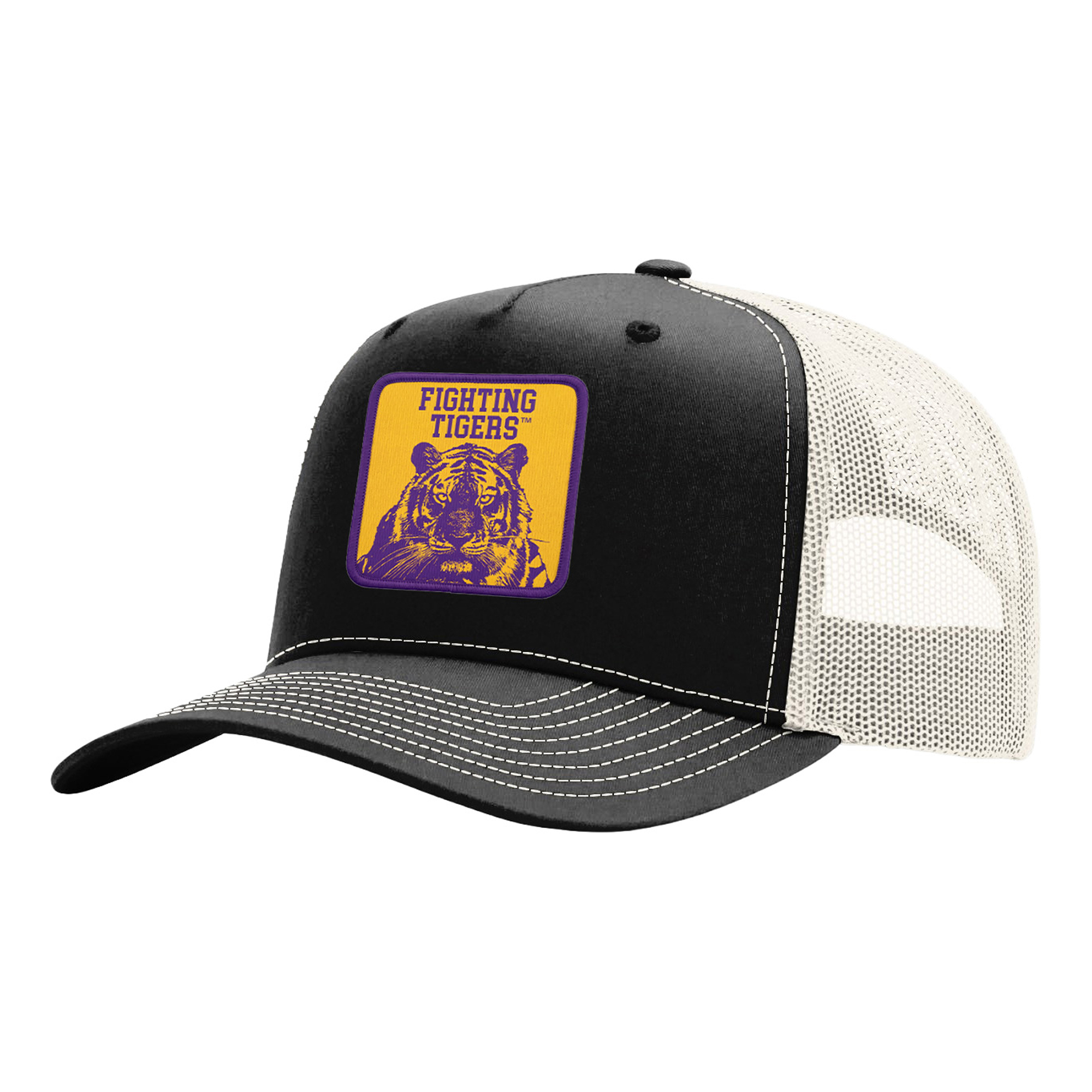 Unisex Uscape Apparel  Black LSU Tigers Wild Side Patch Trucker Adjustable Hat