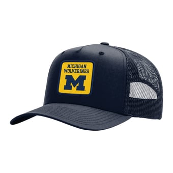 Unisex Uscape Apparel  Navy Michigan Wolverines Wild Side Patch Trucker Adjustable Hat
