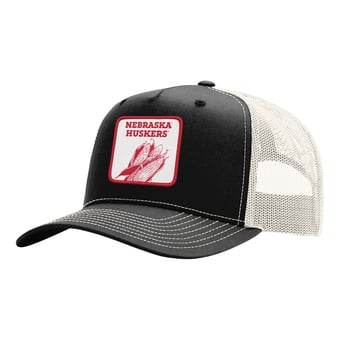 Unisex Uscape Apparel  Black Nebraska Huskers Wild Side Patch Trucker Adjustable Hat