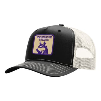Unisex Uscape Apparel  Black Washington Huskies Wild Side Patch Trucker Adjustable Hat