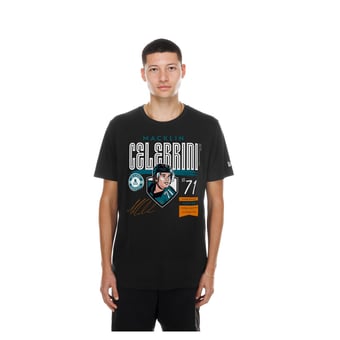 Men's New Era Macklin Celebrini Black Player Spotlight Name & Number T-Shirt
