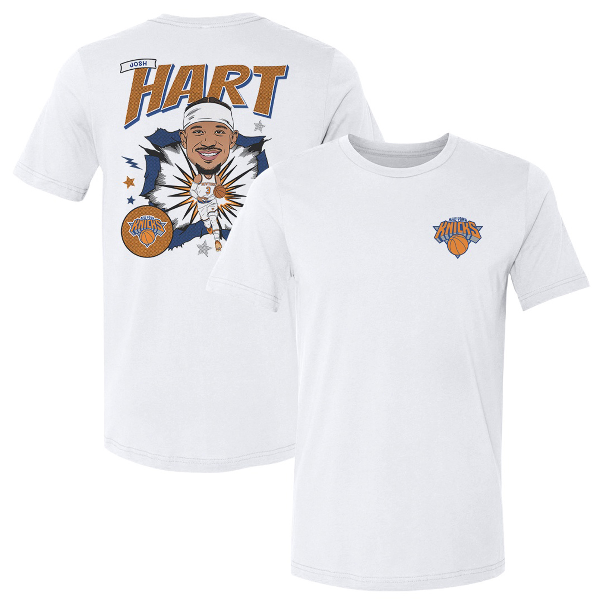 Men's 500 Level Josh Hart White New York Knicks Caricature T-Shirt