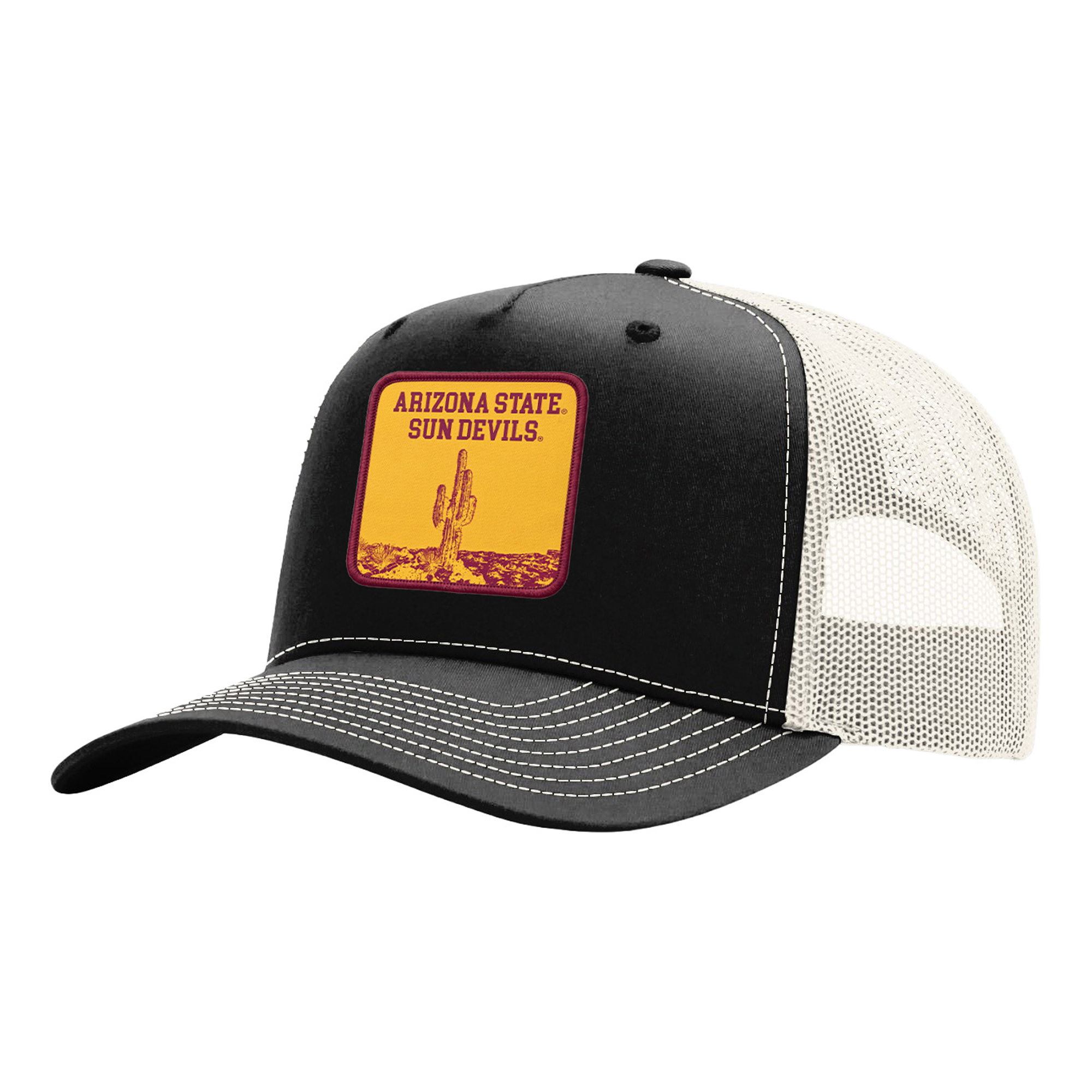 Unisex Uscape Apparel  Black Arizona State Sun Devils Wild Side Patch Trucker Adjustable Hat