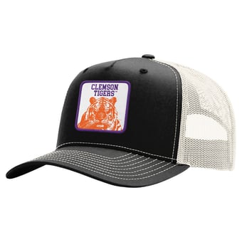 Unisex Uscape Apparel  Black Clemson Tigers Wild Side Patch Trucker Adjustable Hat