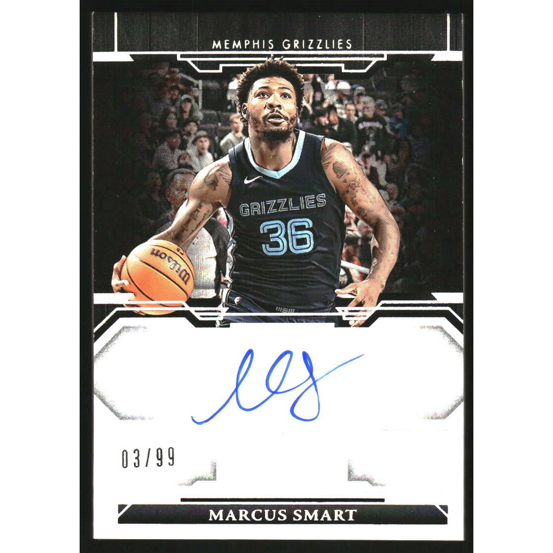 2023-24 Panini Noir Autographs Color #4 Marcus Smart/99. rookie card picture