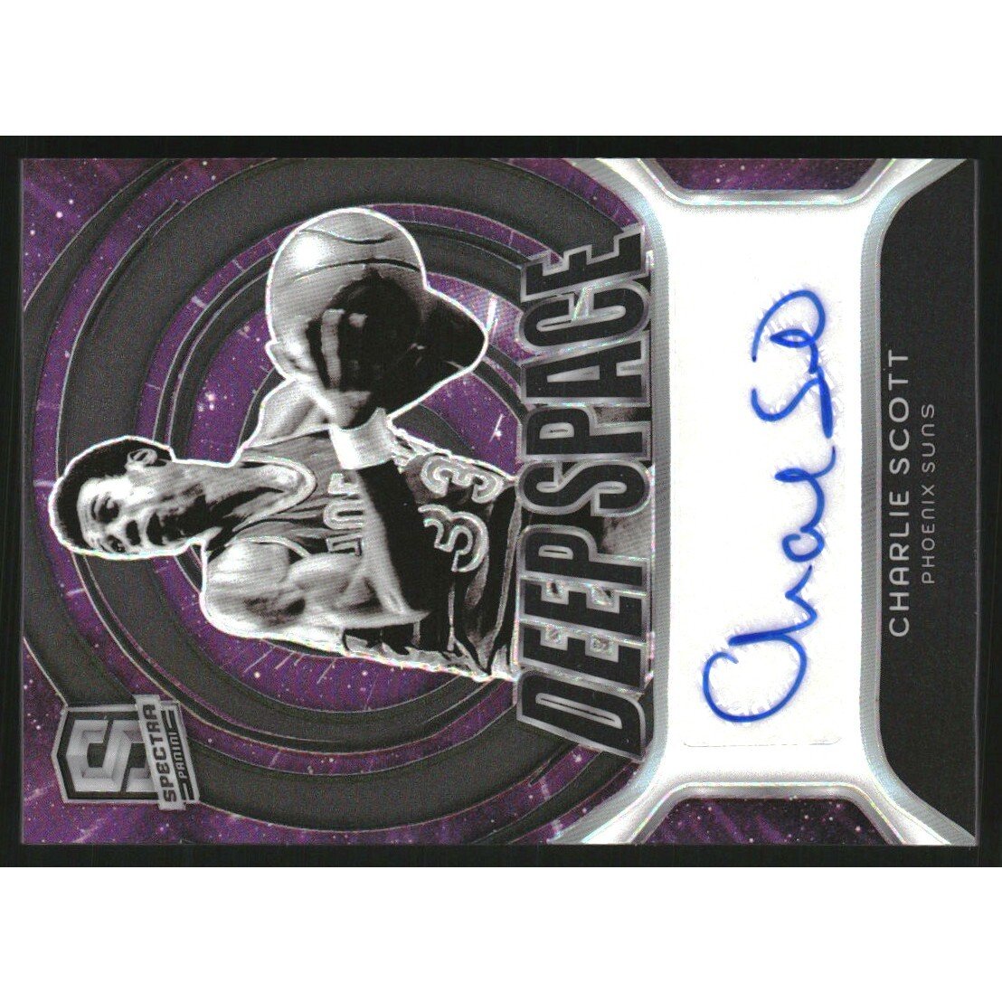 2023-24 Panini Spectra Deep Space Signatures #14 Charlie Scott/99. rookie card picture
