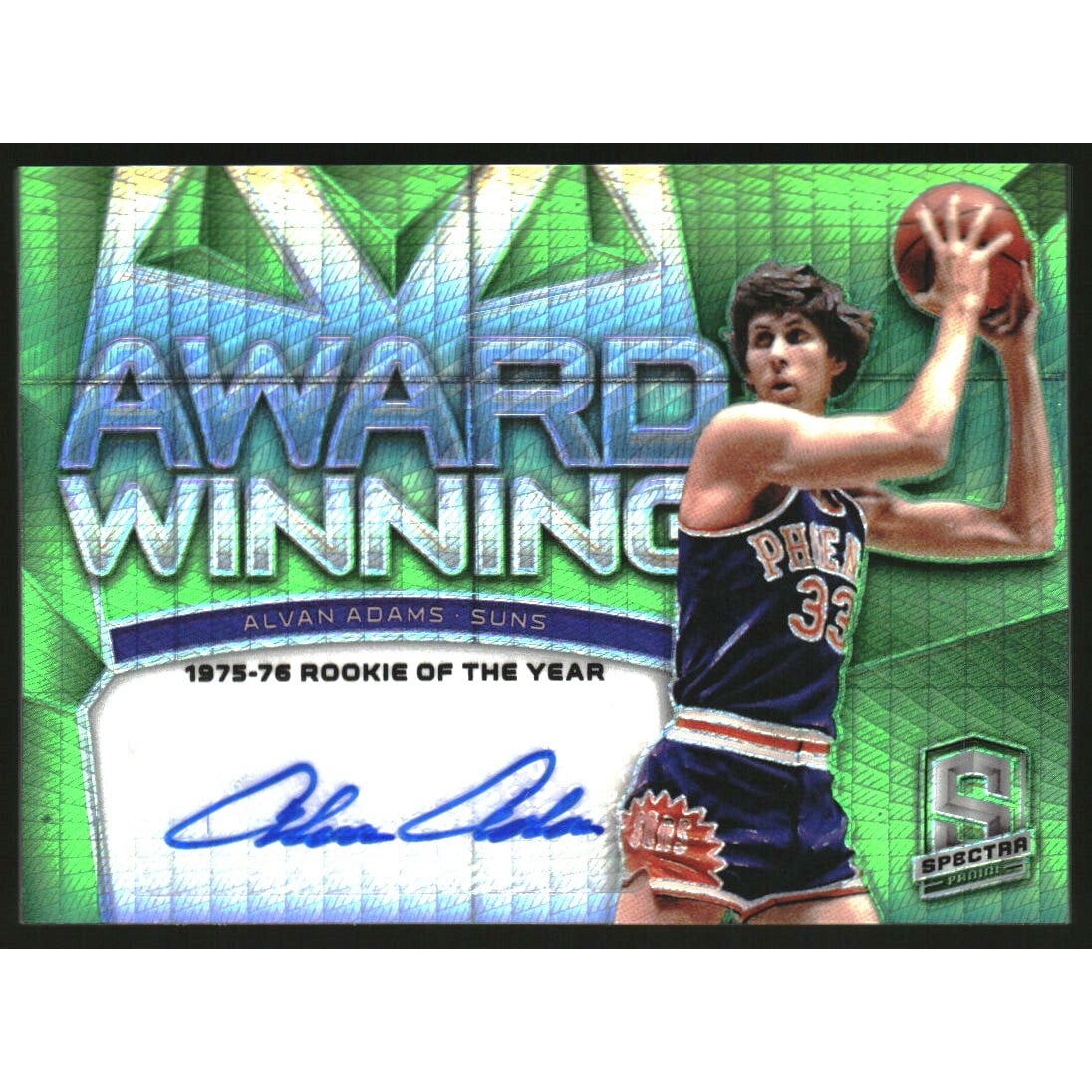 2018-19 Panini Spectra Award Winning Autographs Neon Green #22 Alvan Adams/49. rookie card picture