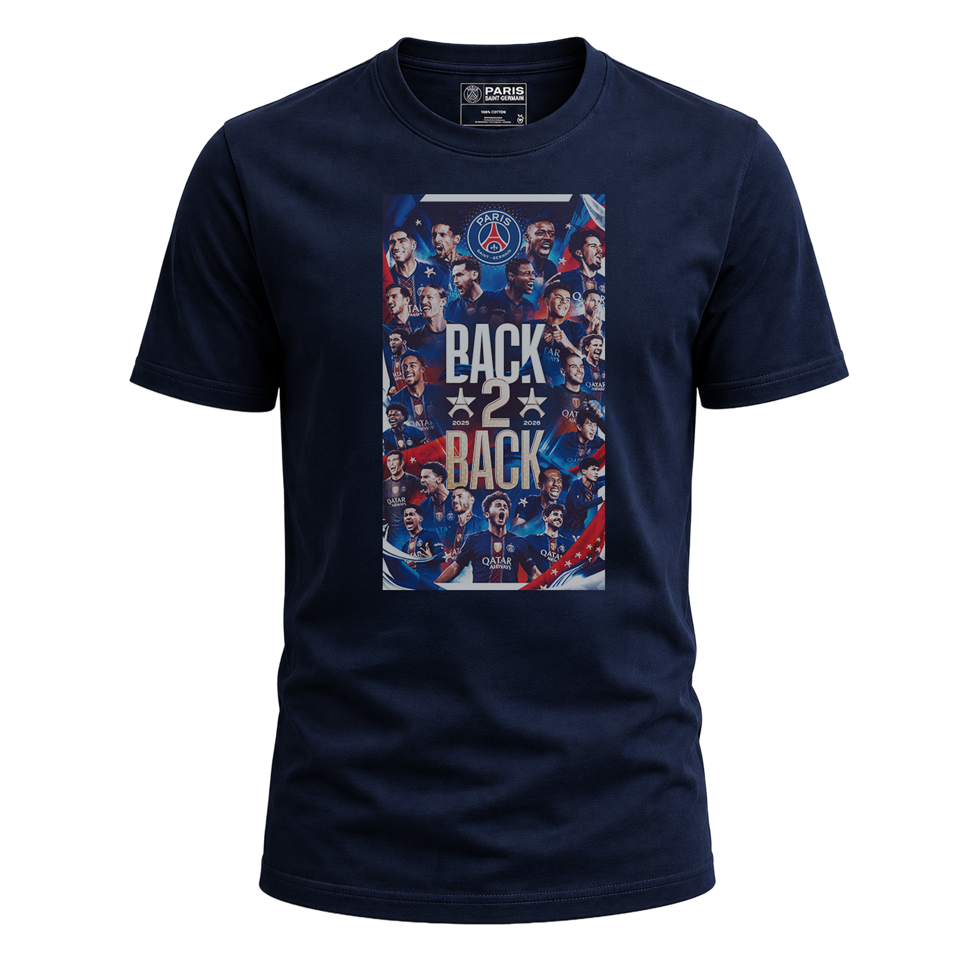PSG Champions 2026 T-Shirt - Navy: retailer-supplied image