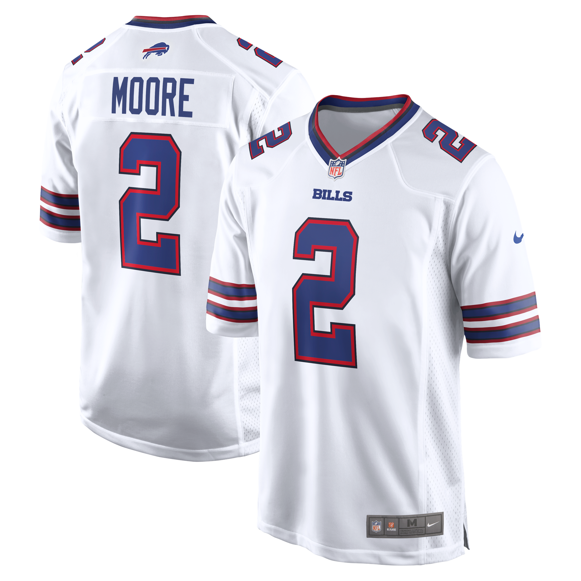 Camiseta de visitante Nike de los Buffalo Bills - Blanca - D.J. Moore - Para hombre