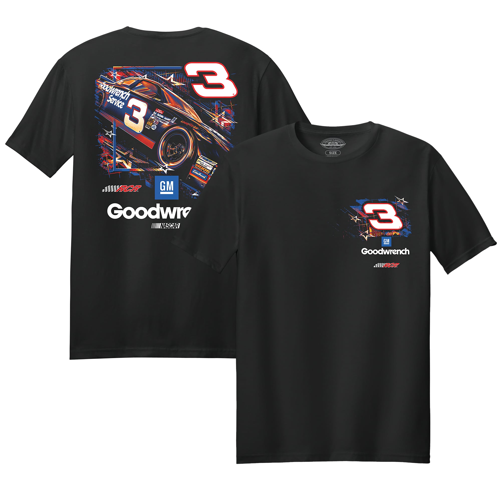 Men's Classic Ink Black Richard Childress Racing Stars Car T-Shirt