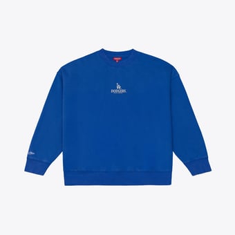 Women's Mitchell & Ness Royal Los Angeles Dodgers Core Essentials Micro Logo Fleece Sweatshirt