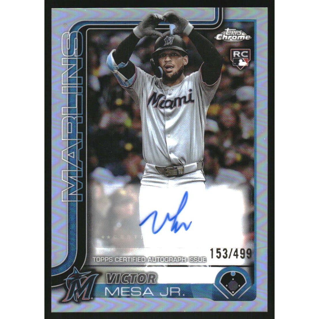 2025 Topps Chrome Update Autographs Refractors #ACVM Victor Mesa Jr.. rookie card picture