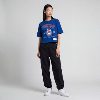Women's Mitchell & Ness Royal Chicago Cubs Street Graphics T-Shirt