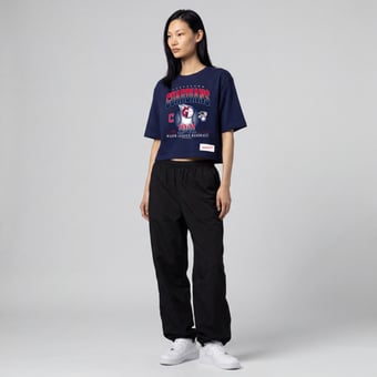 Women's Mitchell & Ness Navy Cleveland Guardians Street Graphics T-Shirt