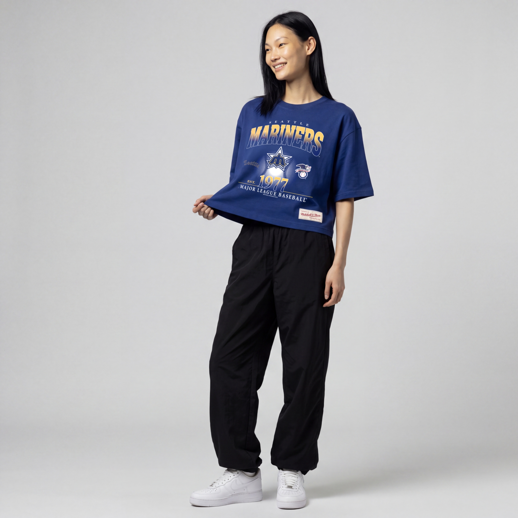 Women’s Mitchell & Ness Royal Seattle Mariners Street Graphics T-Shirt Women’s Mitchell & Ness Royal Seattle Mariners Street Graphics T-Shirt