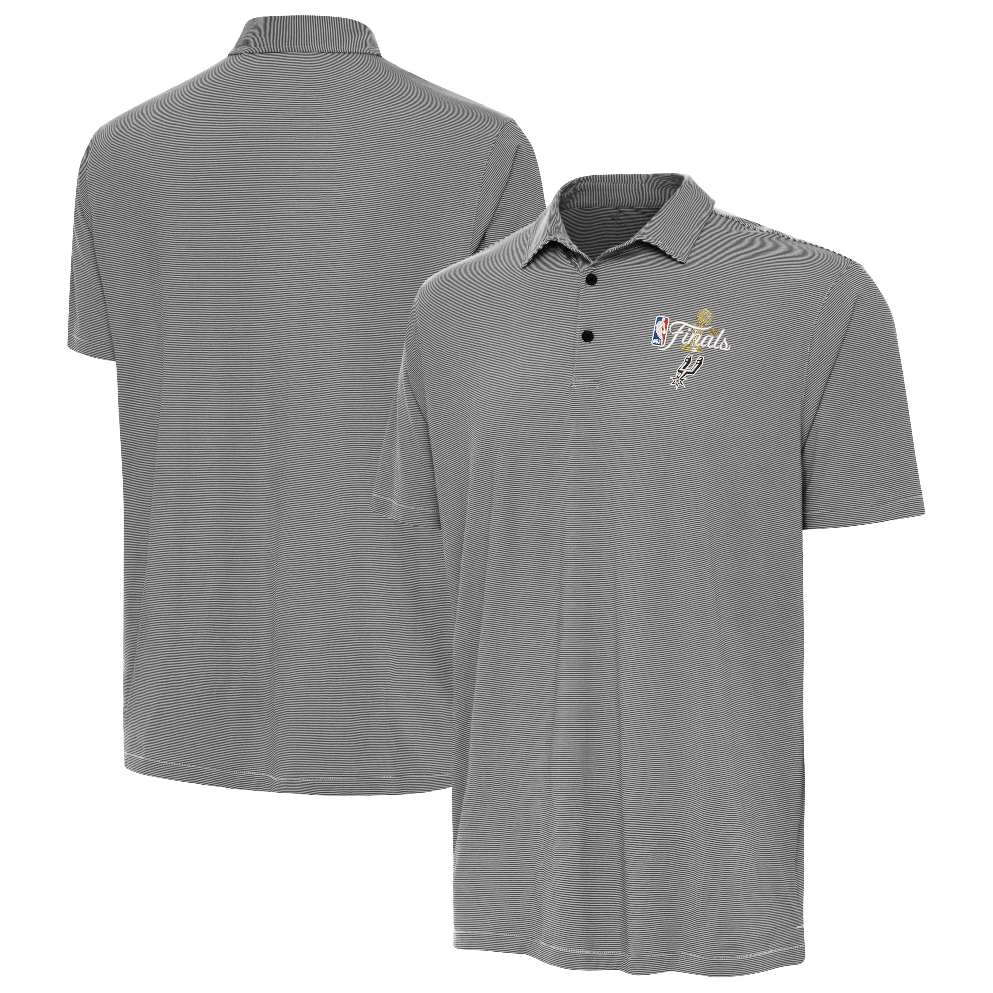 Men's Antigua Black San Antonio Spurs 2026 NBA Finals Twine Polo