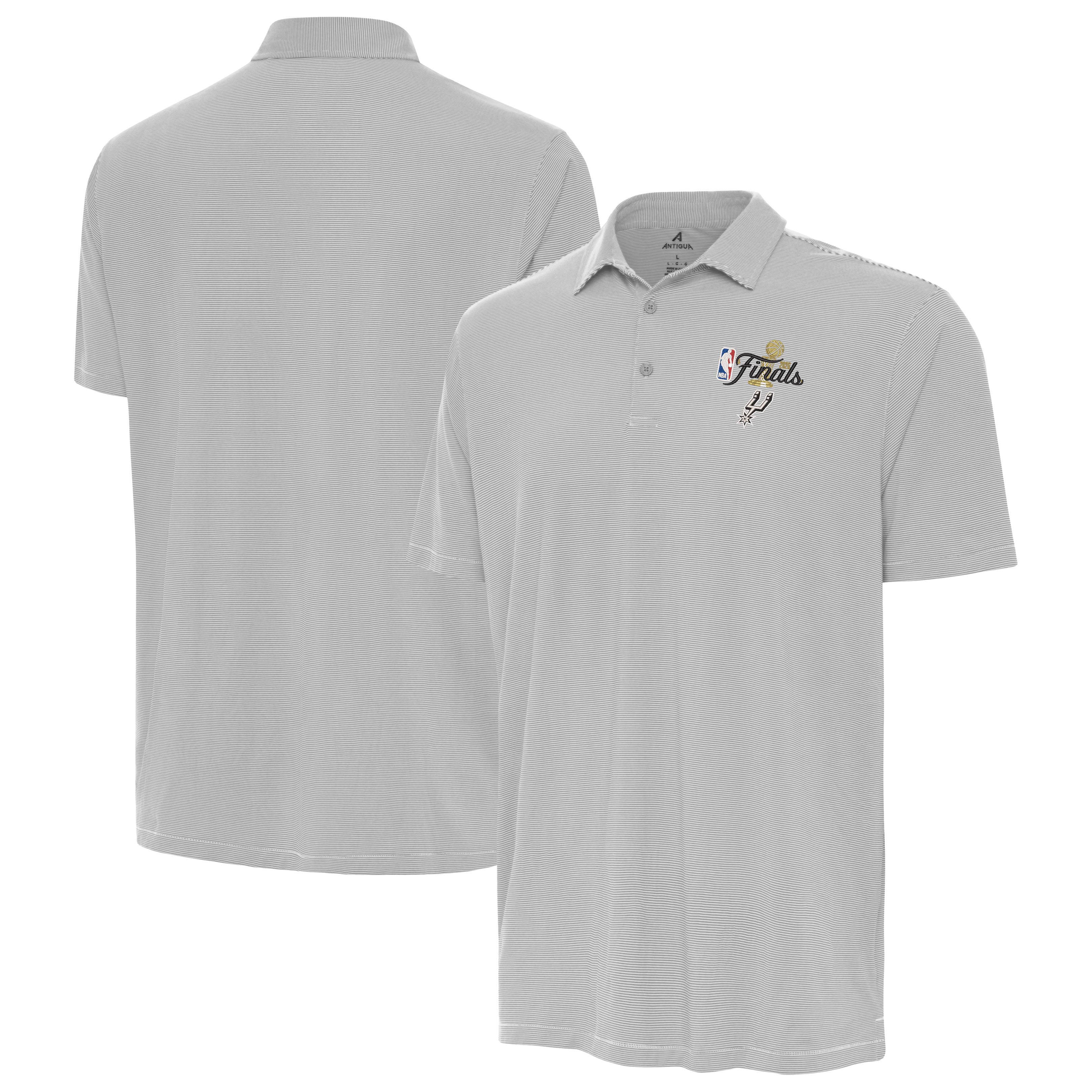 Men's Antigua Gray San Antonio Spurs 2026 NBA Finals Twine Polo