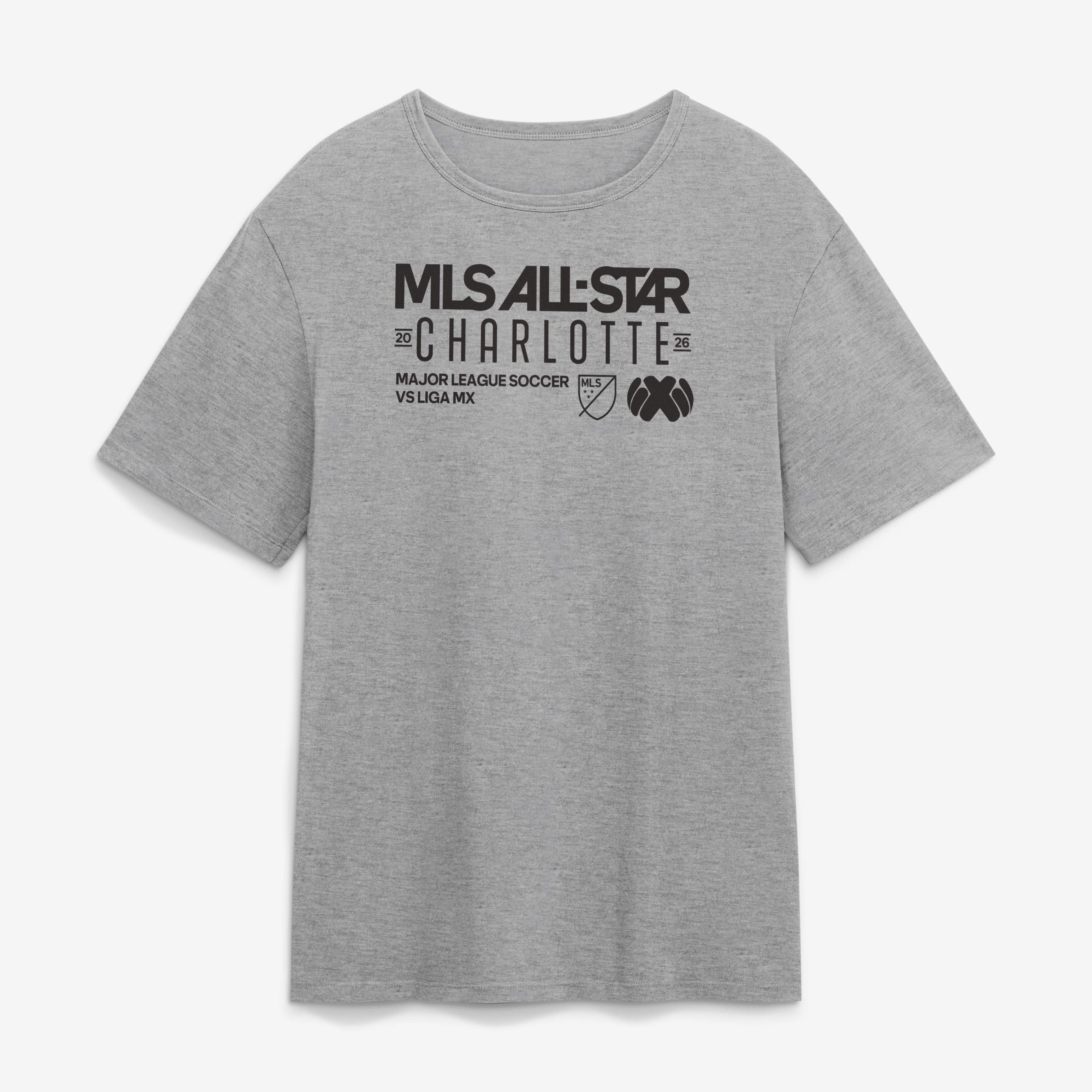 Men's Gray MLS vs. Liga MX 2026 MLS All-Star Game Matchup T-Shirt