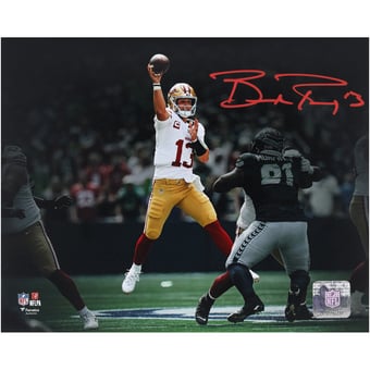 Brock Purdy San Francisco 49ers Autographed 8" x 10" Jump Throw Spotlight Photograph