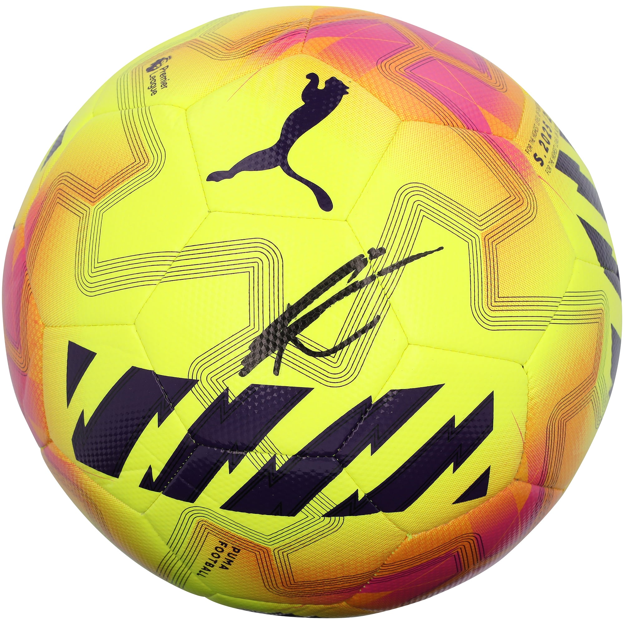 Eberechi Eze Arsenal Autographed Yellow Puma English Premier League Soccer Ball