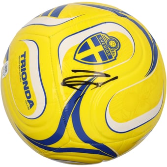 Zlatan Ibrahimovic Sweden National Team Autographed Yellow Team Soccer Ball