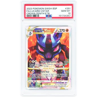 Lucario VSTAR 2023 Pokemon Sword & Shield Promo #SWSH291 PSA Authenticated 10 Card