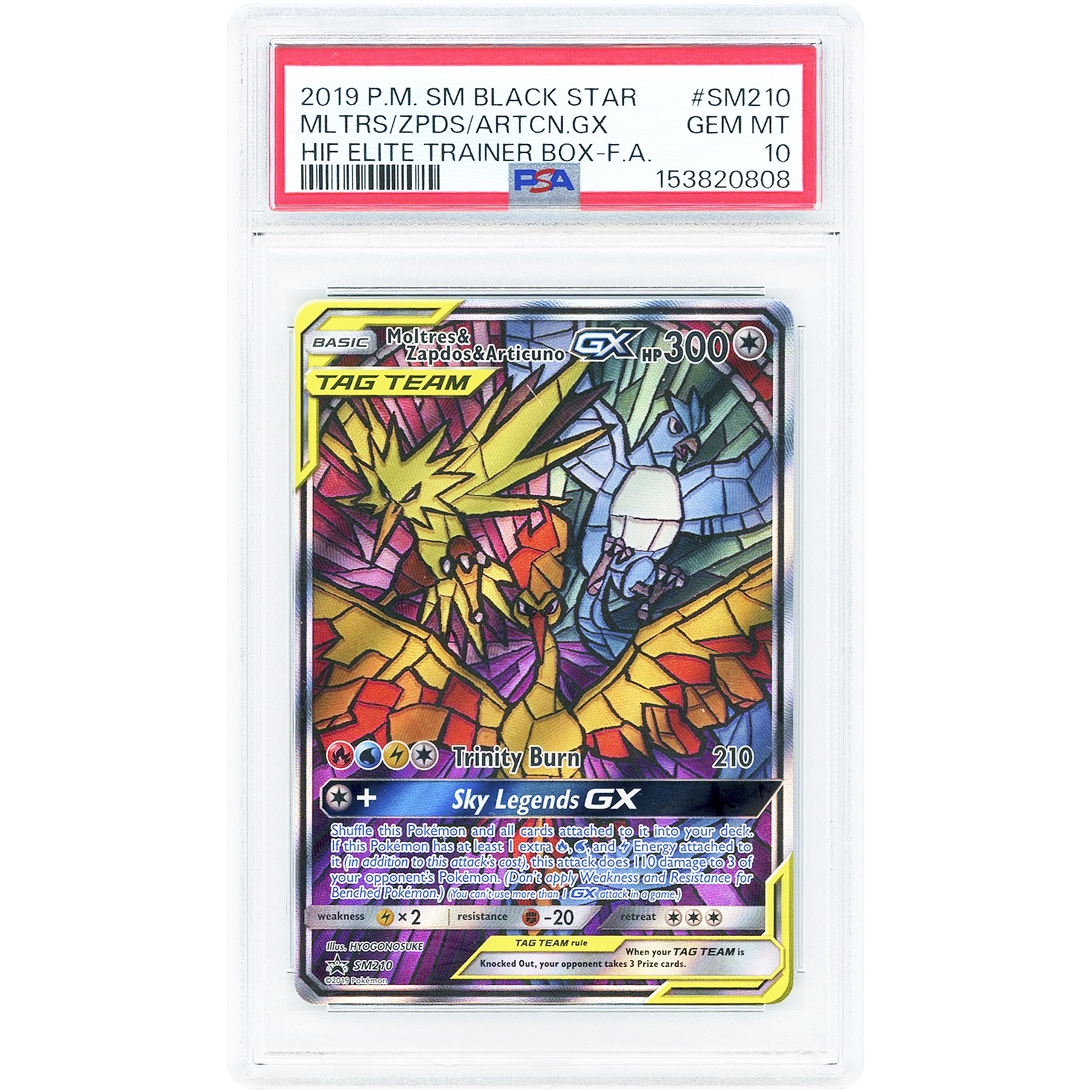 Moltres, Zapdos & Articuno GX 2019 Pokemon Sun & Moon Promo #SM210 PSA Authenticated 10 Card