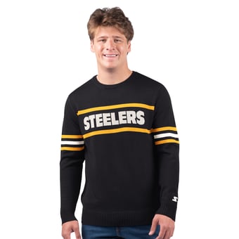 Men's Starter Black Pittsburgh Steelers Player Sweater