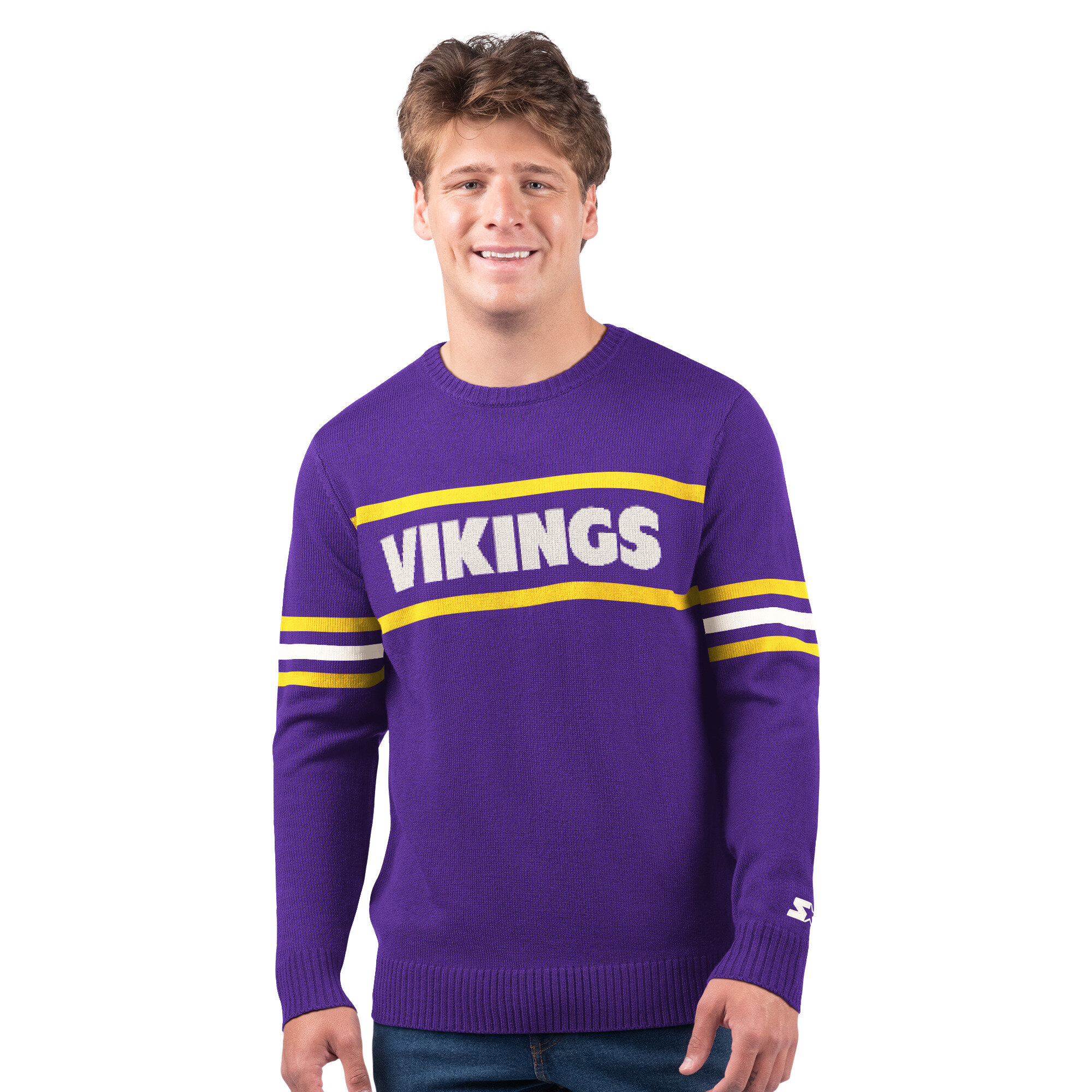 Men's Starter Purple Minnesota Vikings Player Sweater