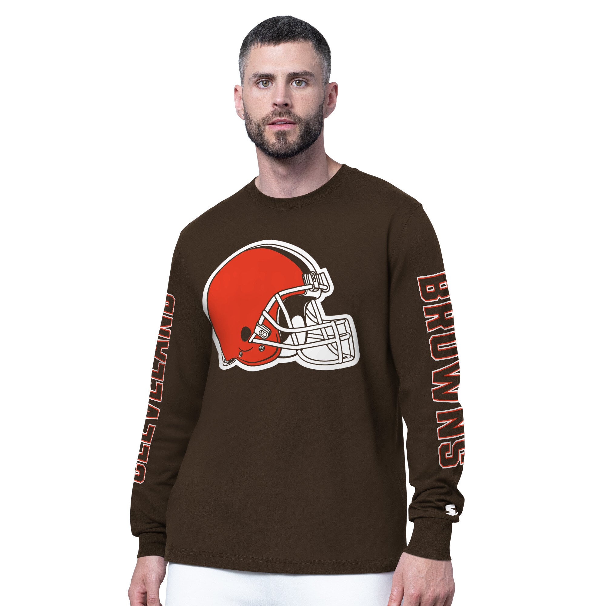Men’s Starter Brown Cleveland Browns Clutch Hit II Long-Sleeve T-Shirt Men’s Starter Brown Cleveland Browns Clutch Hit II Long-Sleeve T-Shirt