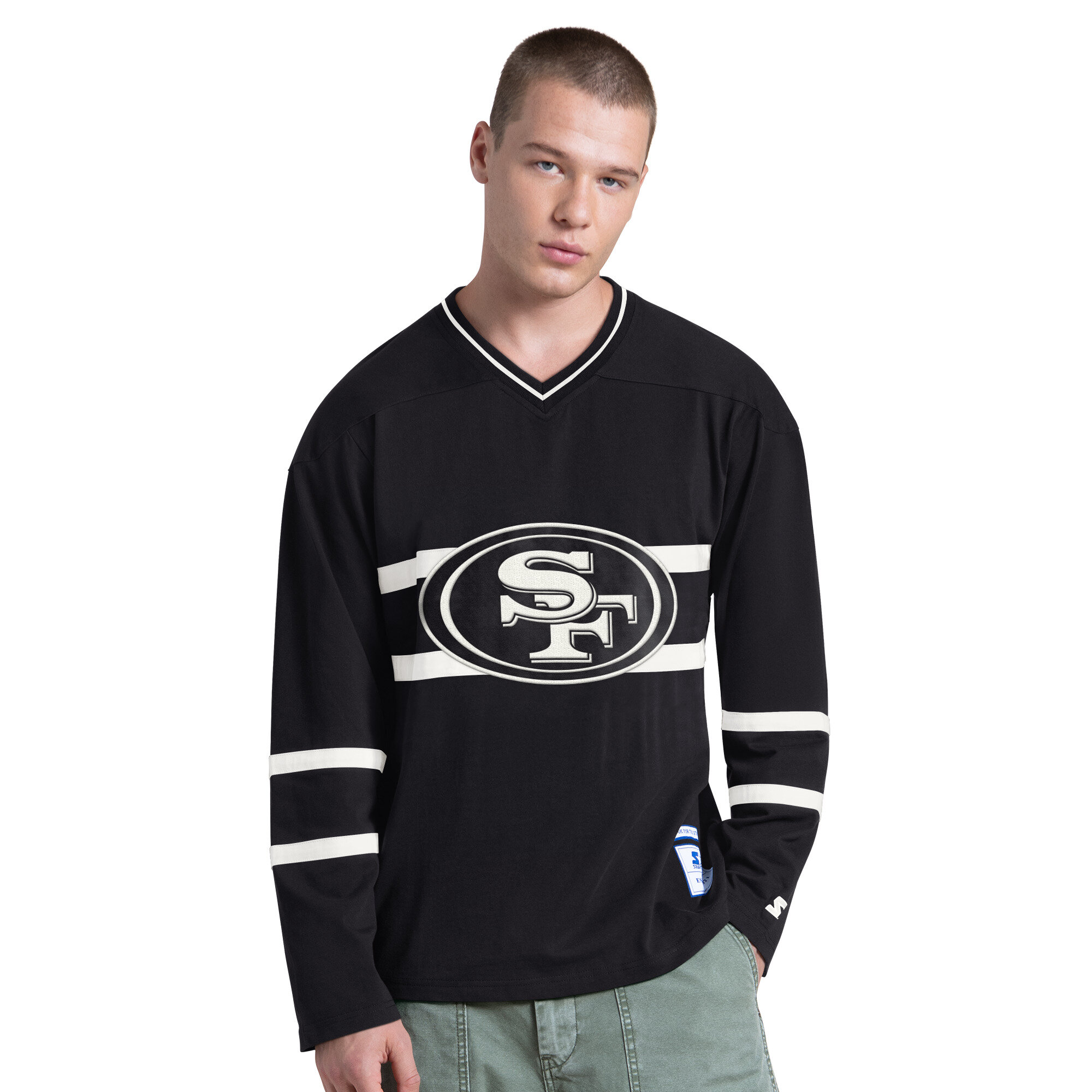 Starter Men's Black/White San Francisco 49ers Lineup Long-Sleeve T-Shirt - Black, White