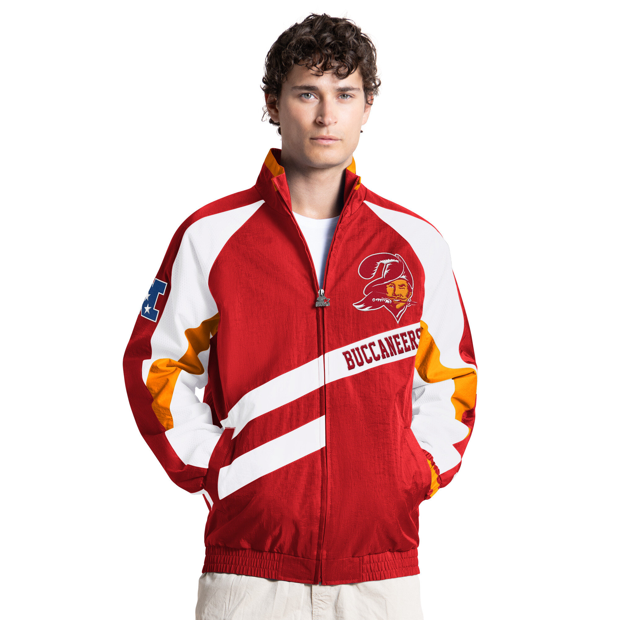 Men's Starter Red Tampa Bay Buccaneers Tip Off Retro Full-Zip Jacket