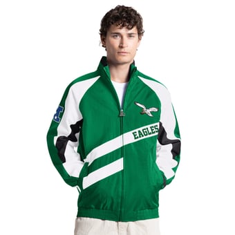 Men's Starter Kelly Green Philadelphia Eagles Tip Off Retro Full-Zip Jacket