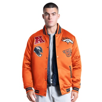 Men's Starter Orange Denver Broncos Elite Full Snap Varsity Jacket