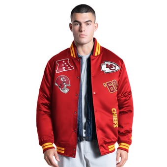 Men's Starter Red Kansas City Chiefs Elite Full Snap Varsity Jacket